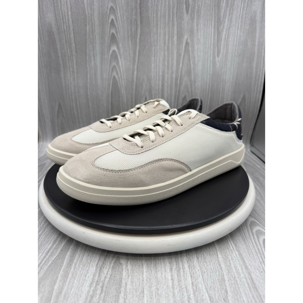 OluKai Punini Mens Size 11.5 Off White Aloha Navy Court Casual Shoes Sneakers